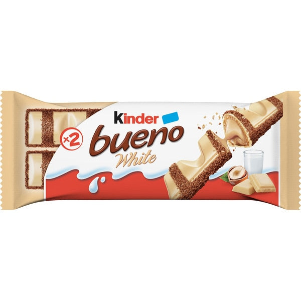 Barritas Kinder Bueno White Chocolate blanco y avellanas